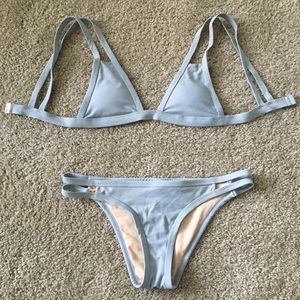 LA Hearts PacSun Light Blue Triangle Bikini